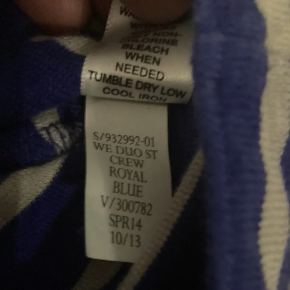 Banana Republic Men’s XL Tall Royal Blue Cream 100% Cotton Striped Sweater EUC